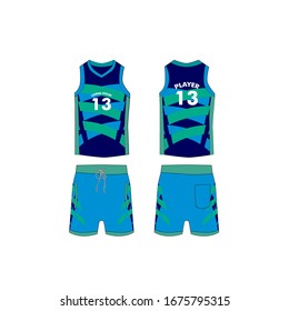 jersey for running and basketball tank top design template, Sport jersey mockup. uniform front and back view.