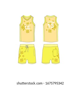 jersey for running and basketball tank top design template, Sport jersey mockup. uniform front and back view.