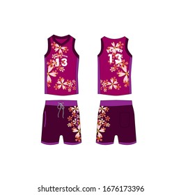 jersey for running and basketball tank top design template, Sport jersey mockup. uniform front and back view.