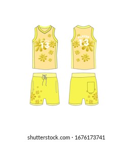 jersey for running and basketball tank top design template, Sport jersey mockup. uniform front and back view.