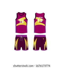 jersey for running and basketball tank top design template, Sport jersey mockup. uniform front and back view.