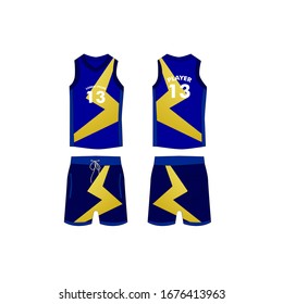 jersey for running and basketball tank top design template, Sport jersey mockup. uniform front and back view.
