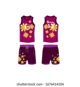 jersey for running and basketball tank top design template, Sport jersey mockup. uniform front and back view.
