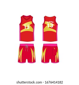 jersey for running and basketball tank top design template, Sport jersey mockup. uniform front and back view.