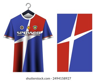 Jersey shirt football design template. Football jersey mockup front view.
