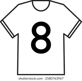 Jersey Simple Minimalist Outline Vector Icon Illustration