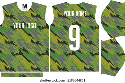 JERSEY SPORT GREEN BLACK FULLPRINT SUBLIMATION READY FOR SEWING