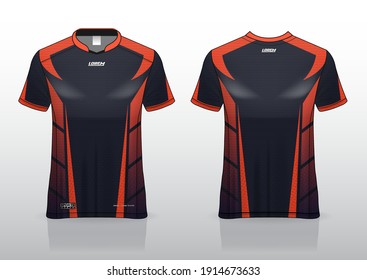 jersey sport shirt template design for running Sport, 
basket ball, soccer uniform in front view, back view. Shirt mock up Vector,
design very simple and easy to custom