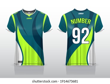 jersey sport shirt template design for running Sport, 
basket ball, soccer uniform in front view, back view. Shirt mock up Vector,
design very simple and easy to custom