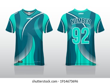 jersey sport shirt template design for running Sport, 
basket ball, soccer uniform in front view, back view. Shirt mock up Vector,
design very simple and easy to custom