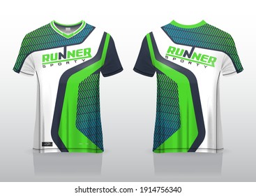 jersey sport shirt template design for running Sport, 
basket ball, soccer uniform in front view, back view. Shirt mock up Vector,
design very simple and easy to custom