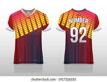 jersey sport shirt template design for soccer Sport, basket ball, running uniform in front view,
back view. Shirt mockup Vector, design very simple and easy to custom