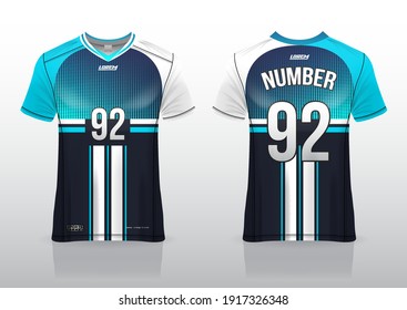 jersey sport shirt template design for soccer Sport, basket ball, running uniform in front view,
back view. Shirt mockup Vector, design very simple and easy to custom