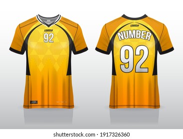 jersey sport shirt template design for soccer Sport, basket ball, running uniform in front view,
back view. Shirt mockup Vector, design very simple and easy to custom