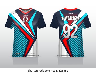 jersey sport shirt template design for soccer Sport, basket ball, running uniform in front view,
back view. Shirt mockup Vector, design very simple and easy to custom