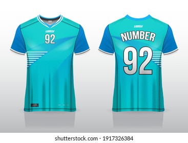 jersey sport shirt template design for soccer Sport, basket ball, running uniform in front view,
back view. Shirt mockup Vector, design very simple and easy to custom