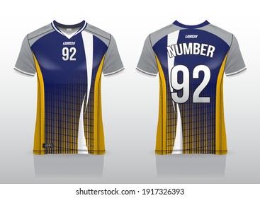 jersey sport shirt template design for soccer Sport, basket ball, running uniform in front view,
back view. Shirt mockup Vector, design very simple and easy to custom
