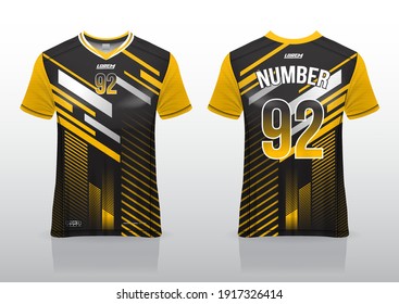 jersey sport shirt template design for soccer Sport, basket ball, running uniform in front view,
back view. Shirt mockup Vector, design very simple and easy to custom