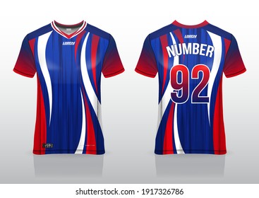 jersey sport shirt template design for soccer Sport, basket ball, running uniform in front view, 
back view. Shirt mock up Vector, design very simple and easy to custom