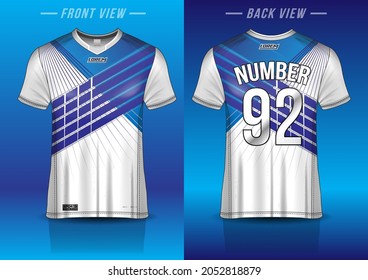jersey sport shirt template design for soccer sport, basket ball, running uniform in front view, back view. Shirt mock up Vector, design very simple and easy to custom