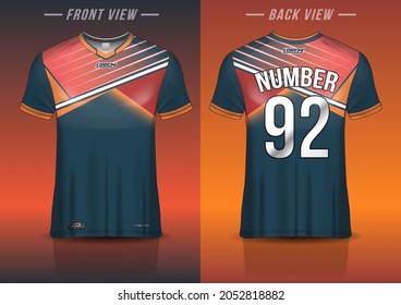 jersey sport shirt template design for soccer sport, basket ball, running uniform in front view, back view. Shirt mock up Vector, design very simple and easy to custom