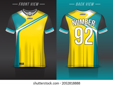 jersey sport shirt template design for soccer sport, basket ball, running uniform in front view, back view. Shirt mock up Vector, design very simple and easy to custom