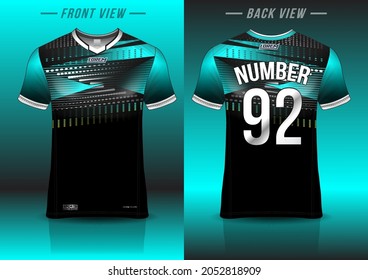 jersey sport shirt template design for soccer sport, basket ball, running uniform in front view, back view. Shirt mock up Vector, design very simple and easy to custom