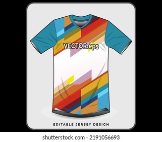 jersey sport shirt template design for soccer Sport, basket ball, running uniform in front view, Shirt  mockup Vector, design very simple and easy to custom