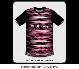 Jersey Sport Shirt Template Design For Soccer Sport, Basket Ball, Running Uniform In Front View, Shirt  Mockup Vector, Design Very Simple And Easy To Custom