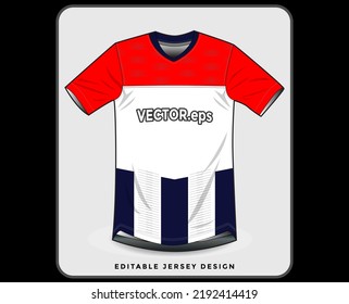 jersey sport shirt template design for soccer Sport, basket ball, running uniform in front view, Shirt  mockup Vector, design very simple and easy to custom