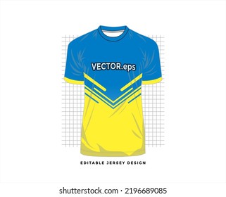 jersey sport shirt template design for soccer Sport, basket ball, running uniform in front view, Shirt  mockup Vector, design very simple and easy to custom