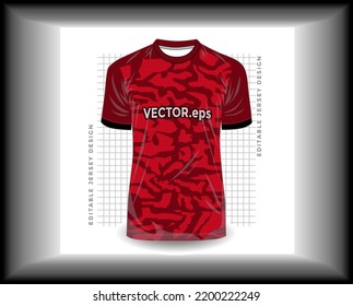 Jersey Sport Shirt Template Design For Soccer Sport, Basket Ball, Running Uniform In Front View, Shirt  Mockup Vector, Design Very Simple And Easy To Custom