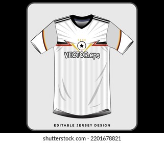 Jersey Sport Shirt Template Design For Soccer Sport, Basket Ball, Running Uniform In Front View, Shirt  Mockup Vector, Design Very Simple And Easy To Custom