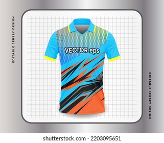 jersey sport shirt template design for soccer Sport, basket ball, running uniform in front view, Shirt  mockup Vector, design very simple and easy to custom
