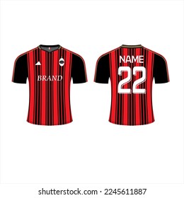 jersey sport shirt template design for soccer Sport, Football, Red Black