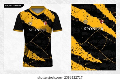 Jersey Sporttexturmuster mit Schwarz-Gelb-Farbe für die Vektorgrafik-Grunge, Muster