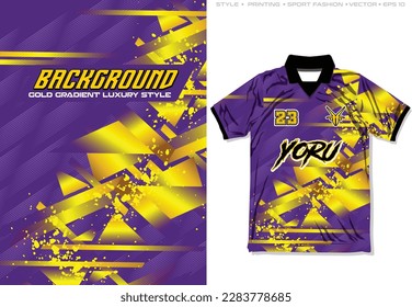 jersey sublimation design retro purple gold abstract basketball football soccer netball background design luxury glitter style pattern sports banner poster vector