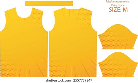 Jersey sublimation template royalty free for print actual measurement size M 