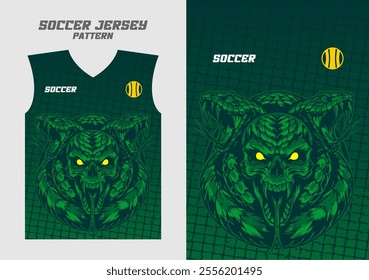 jersey template design with snake ilustration and skull