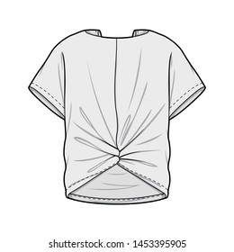 Jersey top fashion flat sketch template