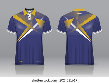 jersey uniform design, can be used for badminton, golf in front view, back view. jersey mockup Vector, design premium very simple and easy to customize