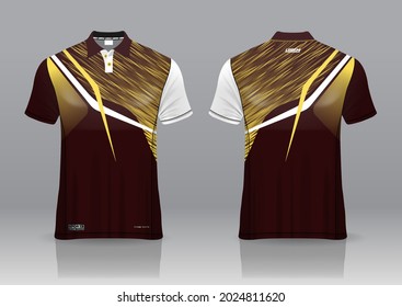 jersey uniform design, can be used for badminton, golf in front view, back view. jersey mockup Vector, design premium very simple and easy to customize