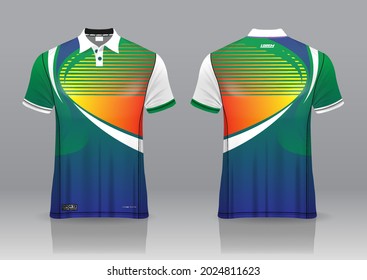 jersey uniform design, can be used for badminton, golf in front view, back view. jersey mockup Vector, design premium very simple and easy to customize