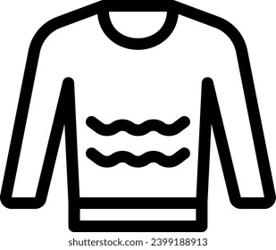 Ilustración vectorial jersey aislada en un fondo transparente. iconos vectoriales de trazo para el concepto o gráficos web.