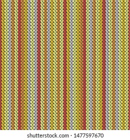 Jersey vertical stripes knit texture geometric vector seamless. Jacquard knitwear fabric print. Winter seamless knitted pattern. Cozy textile print design.