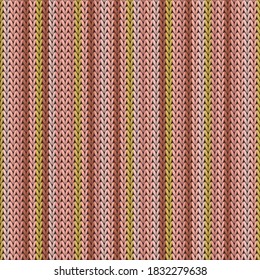 Jersey vertical stripes knitted texture geometric seamless pattern. Jumper stockinet ornament. Fashionable seamless knitted pattern. Cozy textile print design.