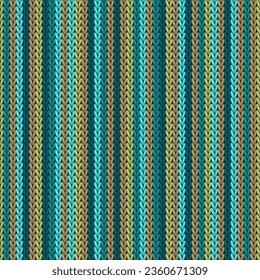 Jersey vertical stripes knitted texture geometric vector seamless. Plaid stockinet ornament. Fashionable seamless knitted pattern. Christmas spirit backdrop.