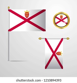 Jersey waving flag set