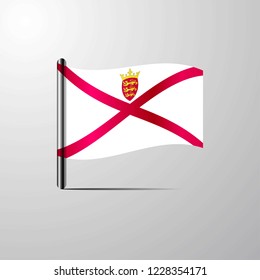 Jersey waving Shiny Flag design vector
