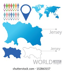 Jersey. World Map. vector Illustration.